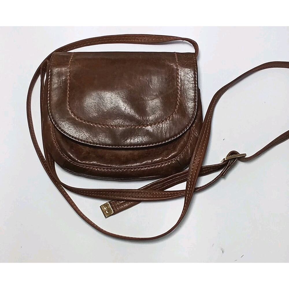 Vintage HOBO Crossbody Purse Distressed Brown Leather